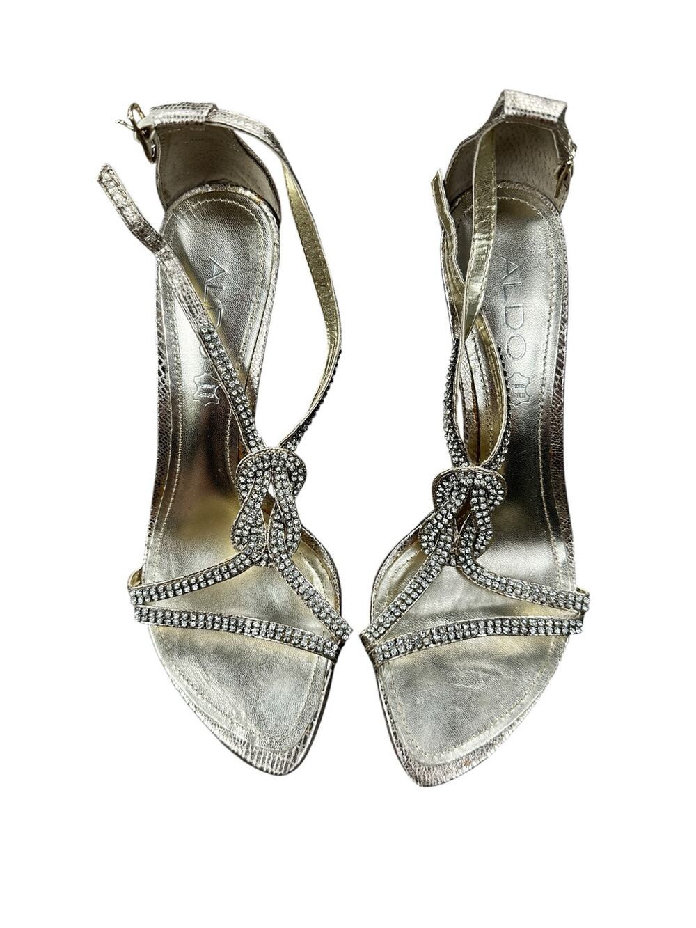 Aldo Embellished Heels Light Gold — Size 38